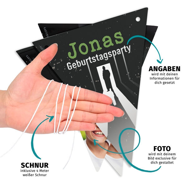 Wimpelkette mit Schnur