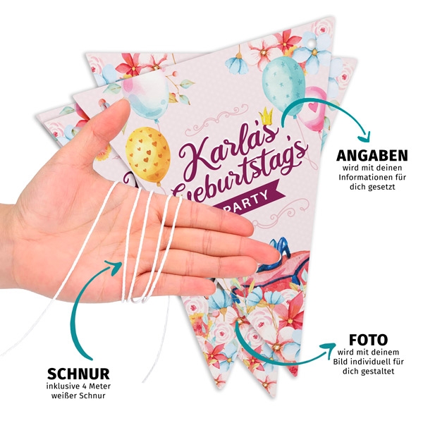 Wimpelkette mit Schnur