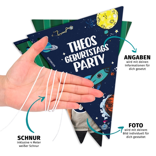 Wimpelkette mit Schnur