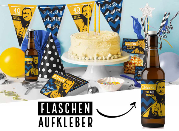 Flaschenaufkleber im passenden einheitlichen Design